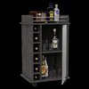 Tuhome Dukat Bar Cart, Two Shelves, Six Built-in Wine Rack, Four Casters, Smokey Oak MLV5205